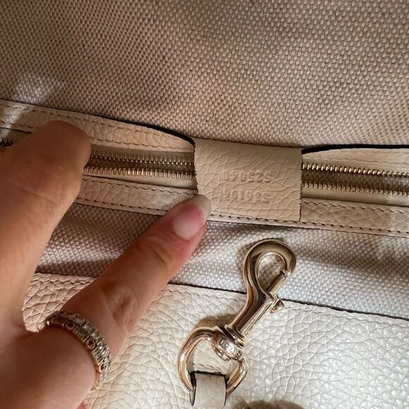 Gucci Soho Leather Medium ChainStrap Tote Ivory/off white - Picture 10 of 12